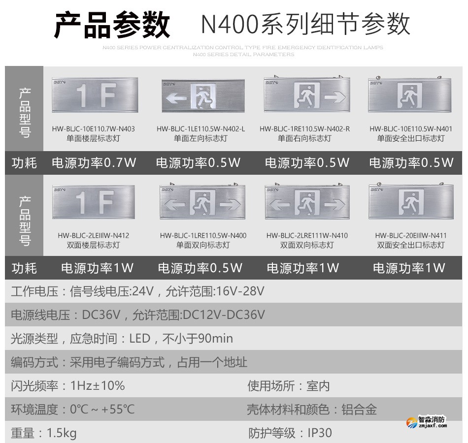 海灣N400疏散指示燈參數表